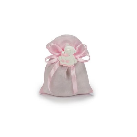 SACCHETTO ORGANZA CON TIRANTE 10XH13 ROSA